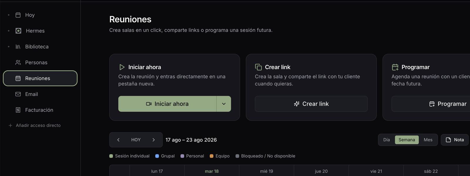 Agenda y salas de reunión